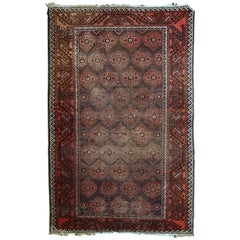 Handmade Antique Afghan Baluch Rug, 1920s Handmade Antique Afghan Baluch Rug, 1920s