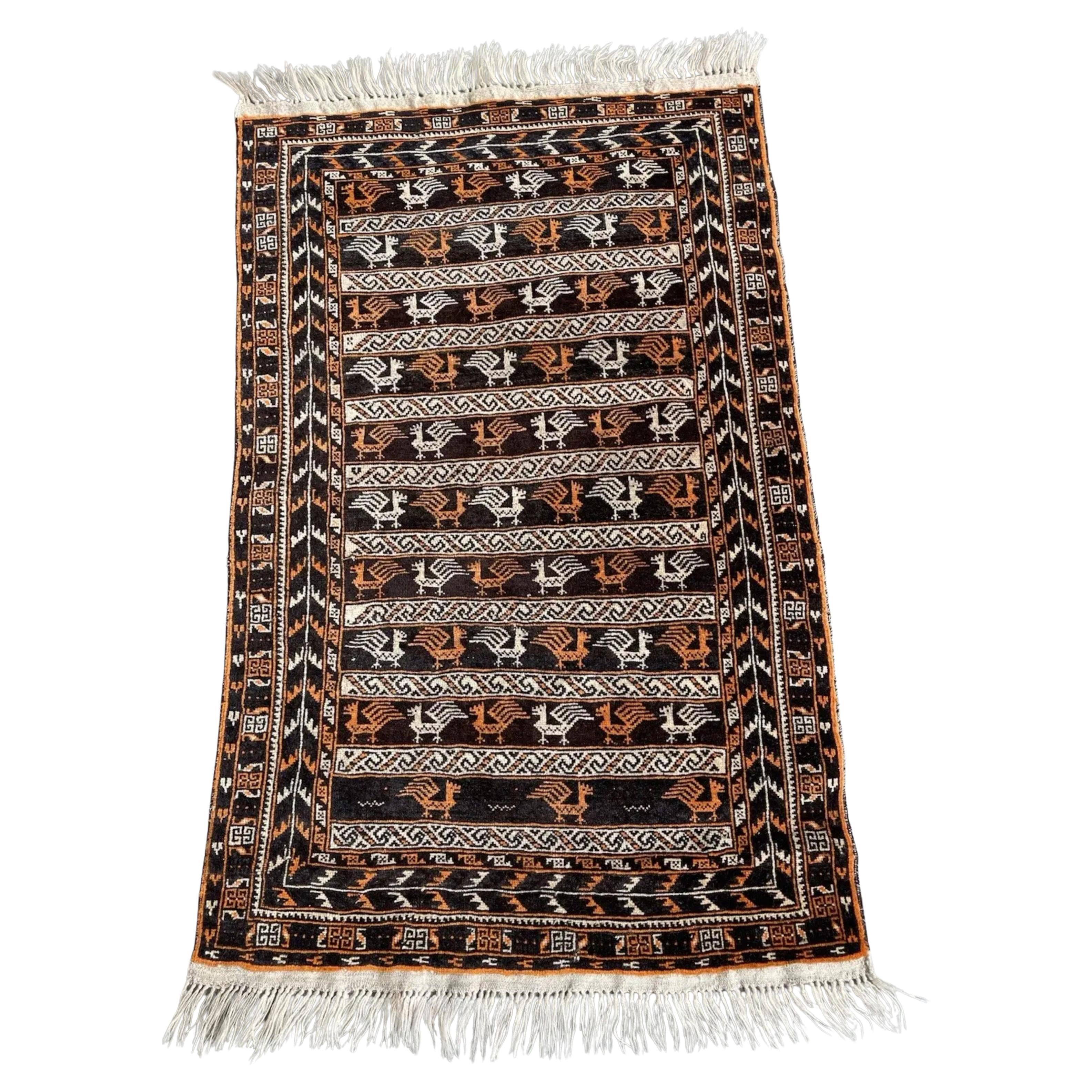 Tapis Baluch Afghan ancien fait main 2.7
x 4.1
, 1920 - 1N107