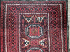 Handmade Antique Afghan Baluch Rug 2.9' x 5.4' 1930s - 1D197