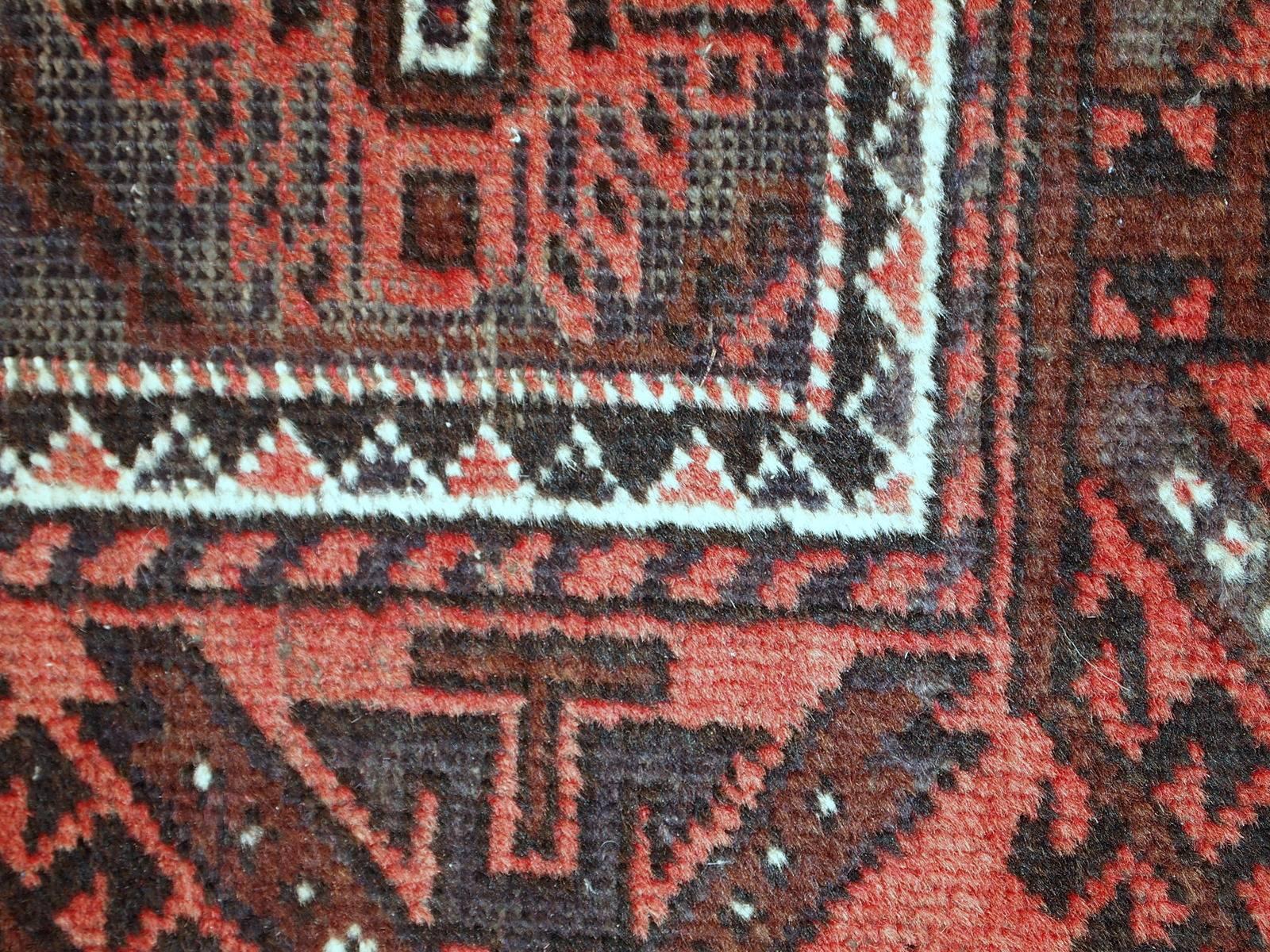 Handmade Antique Afghan Baluch Rug, 1920s 2