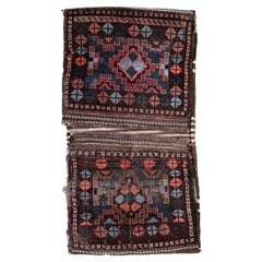 Handmade Used Afghan Baluch Saddle Bag, 1900s, 1C909