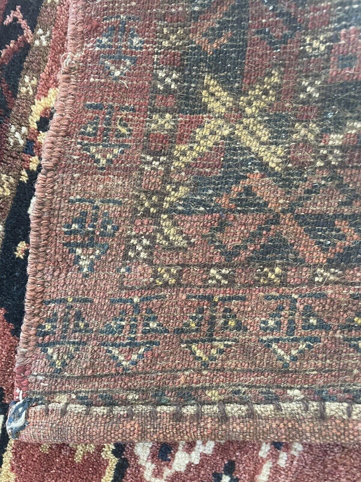 Handmade Antique Afghan Beshir Collectible Chuval Rug 1.5' x 4.8', 1900s - 1N11 For Sale 8