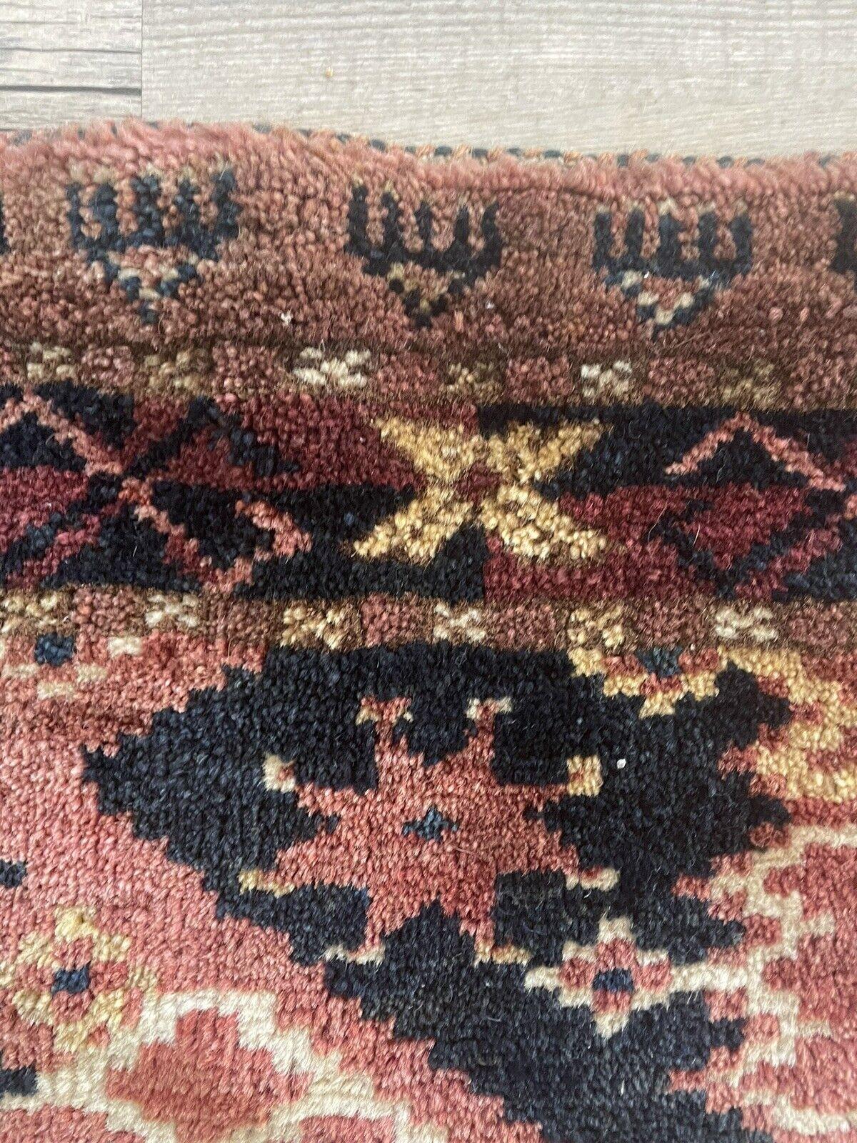 Handmade Antique Afghan Beshir Collectible Chuval Rug from the 1900s:

Dimensions:
This rectangular chuval rug measures approximately 1.5 feet (46 cm) in width and 4.8 feet (146 cm) in height.
Its compact size makes it suitable for various spaces,