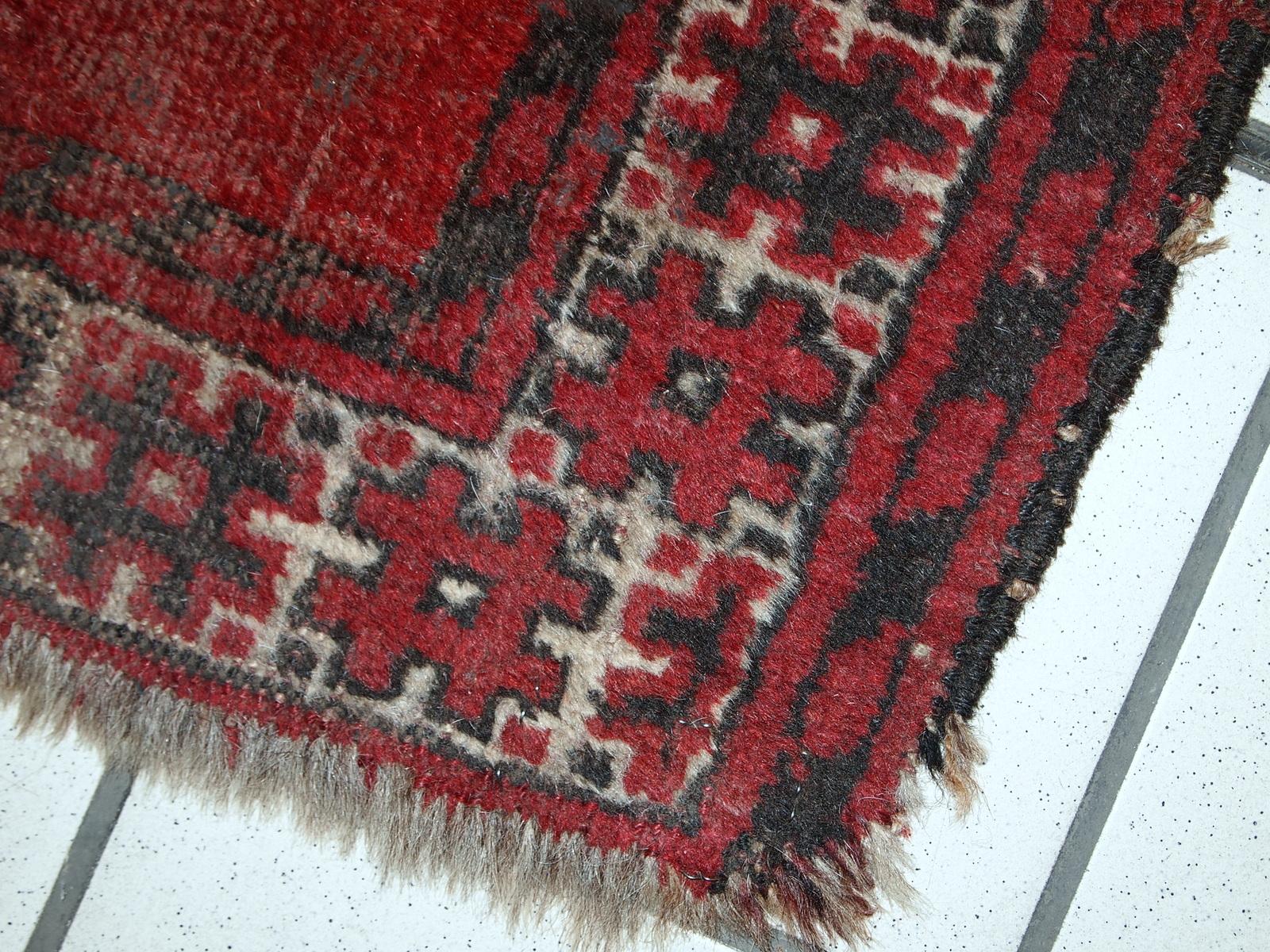 Handmade Antique Afghan Ersari Rug, 1900s, 1C620 1
