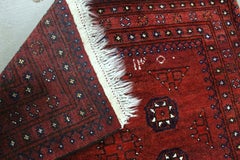 Handmade Antique Afghan Ersari Rug 3.6' x 6.5', 1940s - 1K14