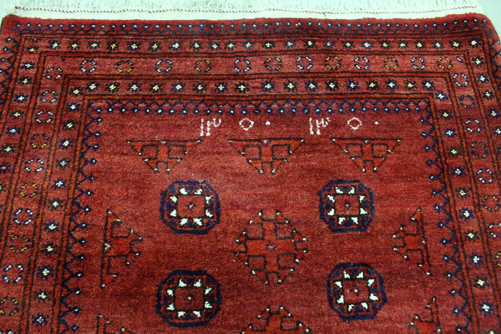 French Handmade Antique Afghan Ersari Rug 3.6' x 6.5', 1940s - 1K14 For Sale