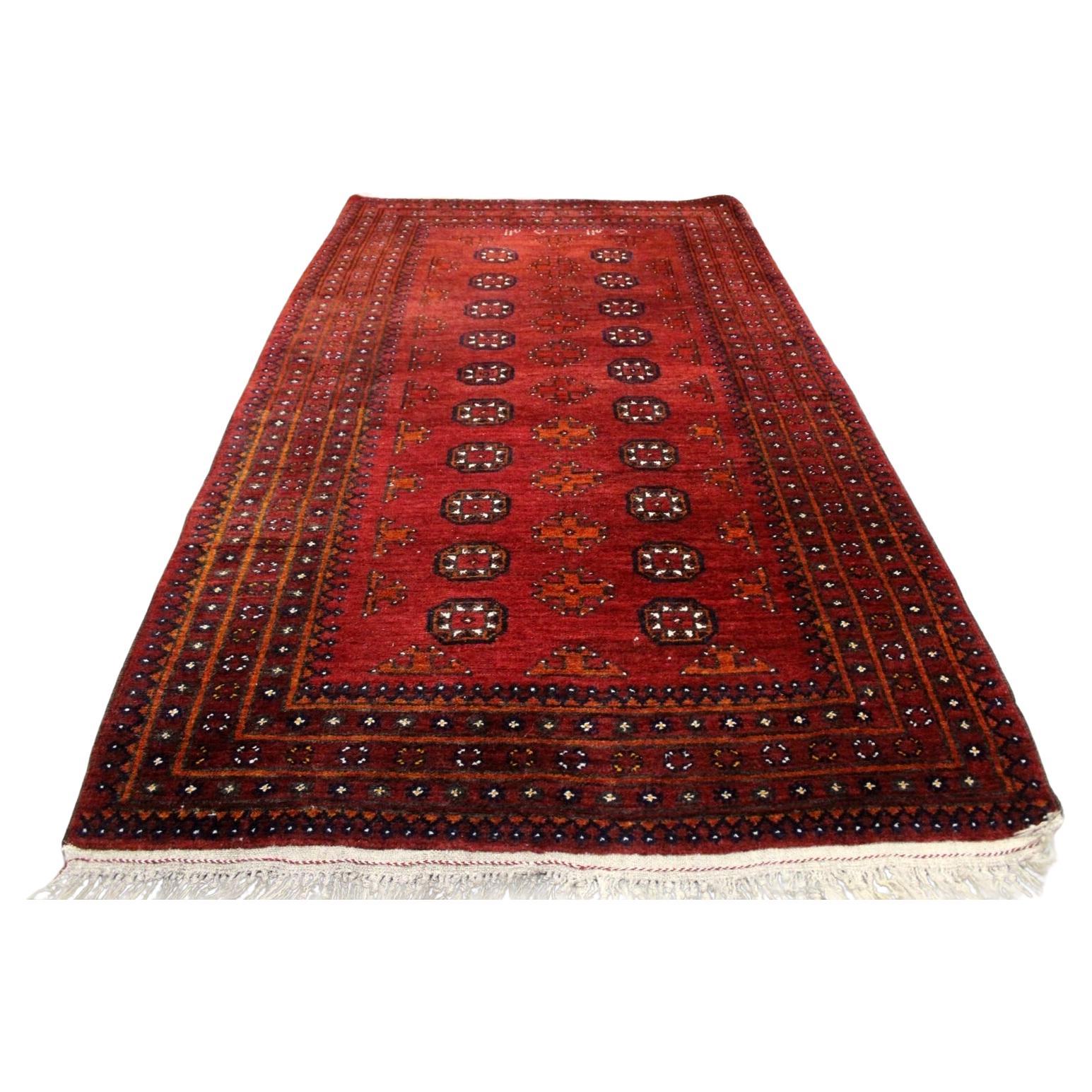 Handmade Antique Afghan Ersari Rug 3.6' x 6.5', 1940s - 1K14 For Sale