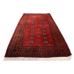 Handmade Antique Afghan Ersari Rug 3.6' x 6.5', 1940s - 1K14