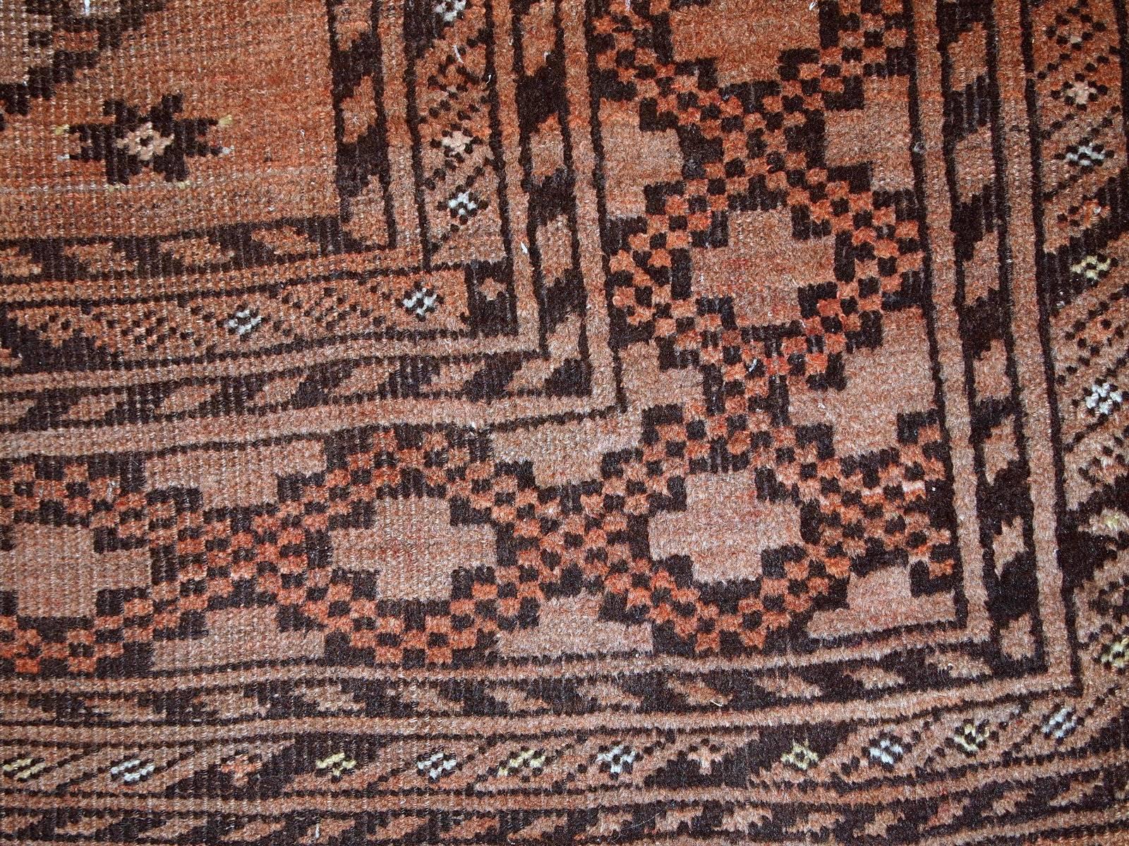 Handmade Antique Afghan Ersari Rug, 1900s, 1C594 6