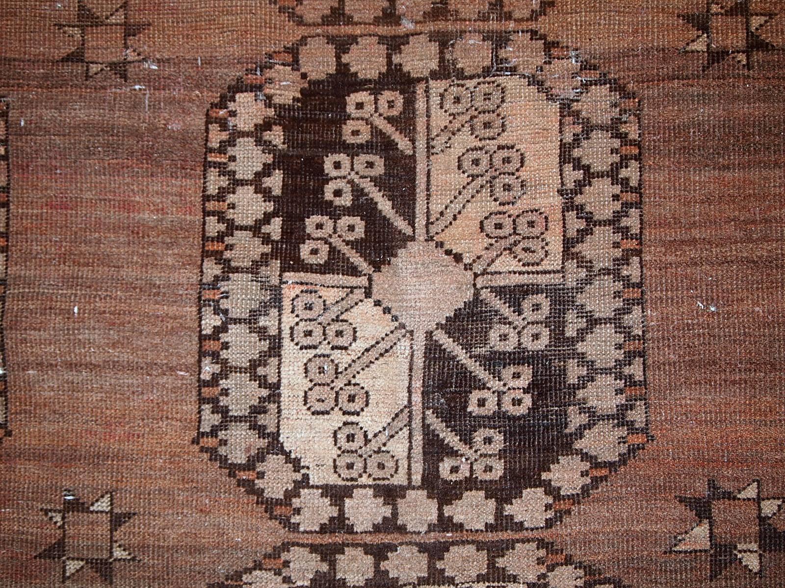 Handmade Antique Afghan Ersari Rug, 1900s, 1C594 1