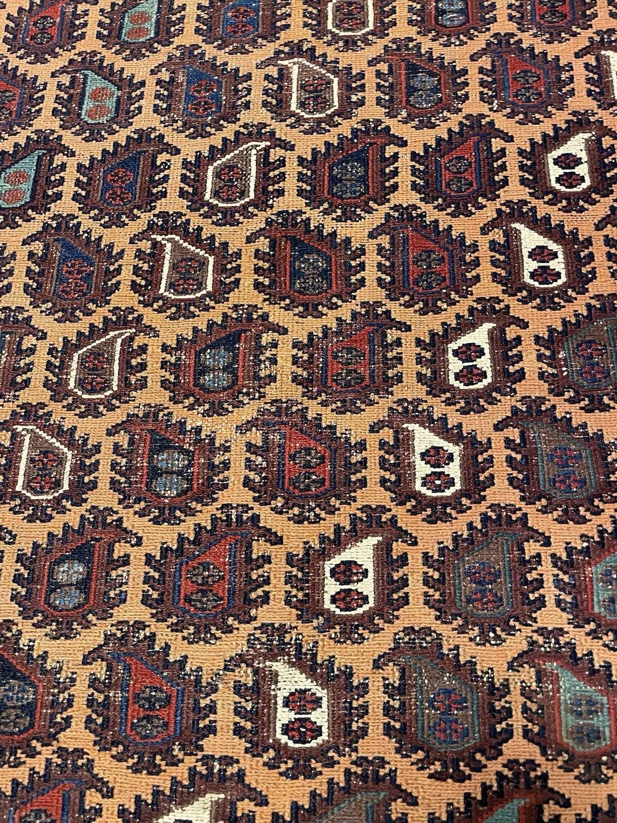 Handmade Antique Afghan Sumak Rug 3.6' x 4.8', 1900s - 1N69 In Good Condition For Sale In Bordeaux, FR