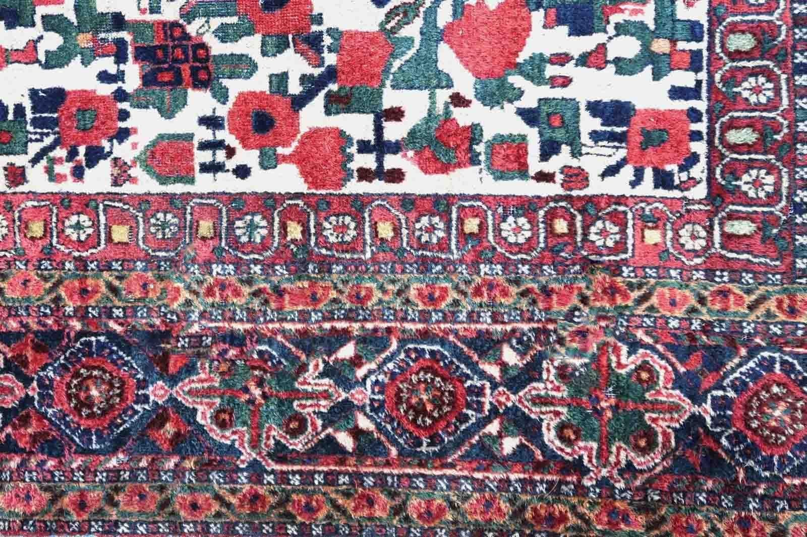 Handgefertigter antiker Teppich im Afshar-Stil, 1900er Jahre, 1P119 (Wolle) im Angebot