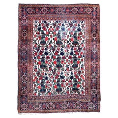 Tapis ancien de style Afshar fait  la main, annes 1900, 1P119