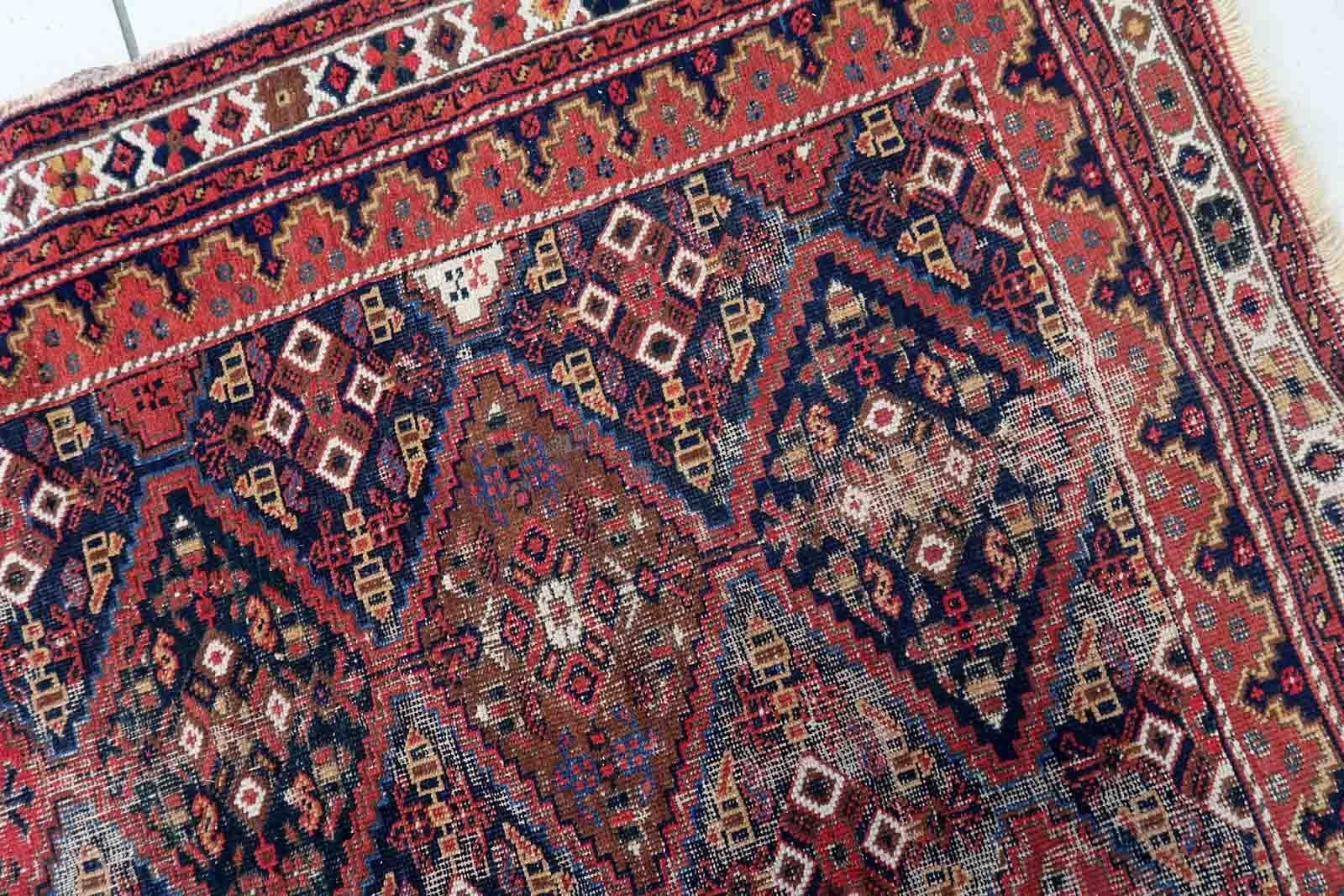 Handmade Antique Afshar Style Rug, 1910s, 1C1012 For Sale 3