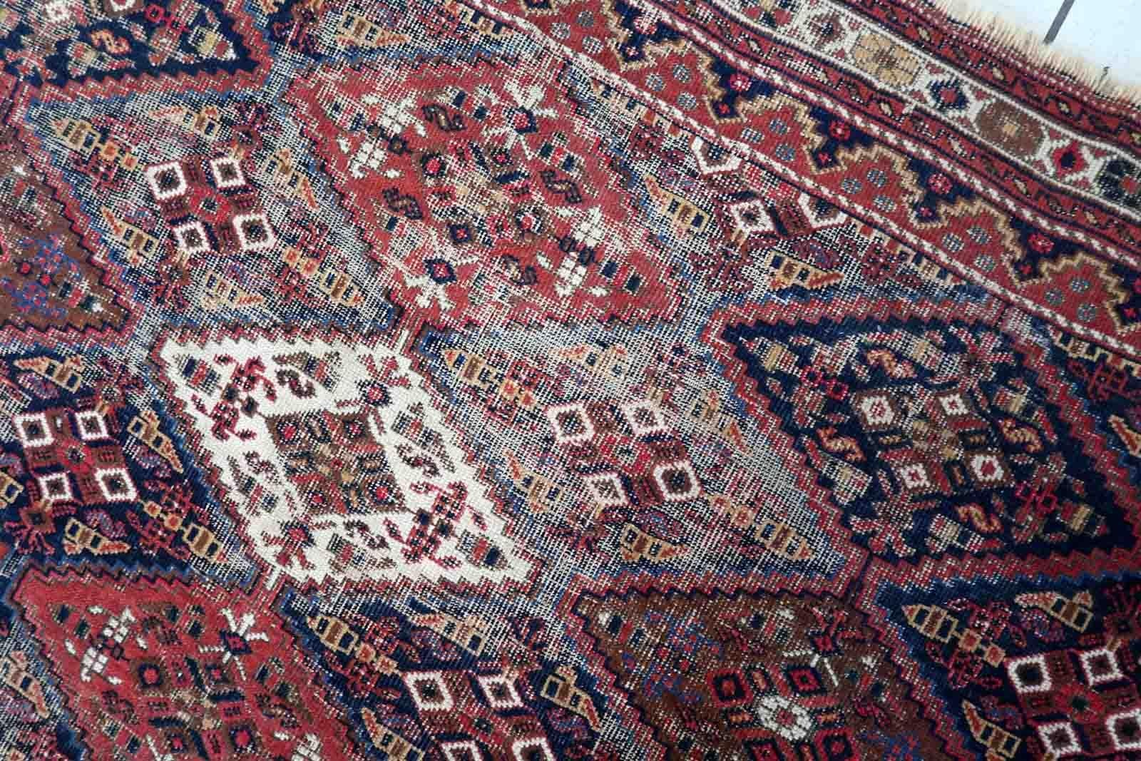 Handmade Antique Afshar Style Rug, 1910s, 1C1012 For Sale 4