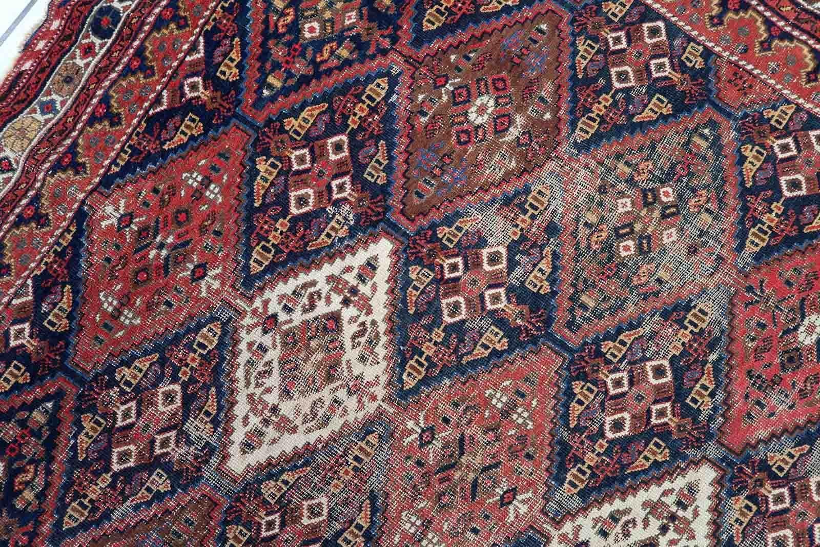 Early 20th Century Handmade Antique Afshar Style Rug, 1910s, 1C1012 For Sale