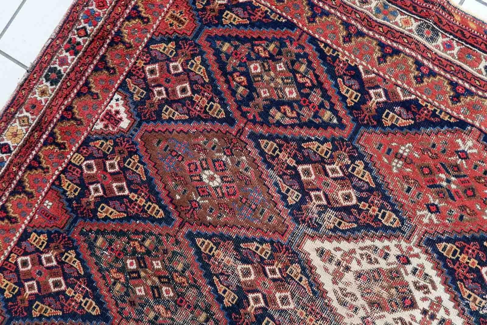 Wool Handmade Antique Afshar Style Rug, 1910s, 1C1012 For Sale