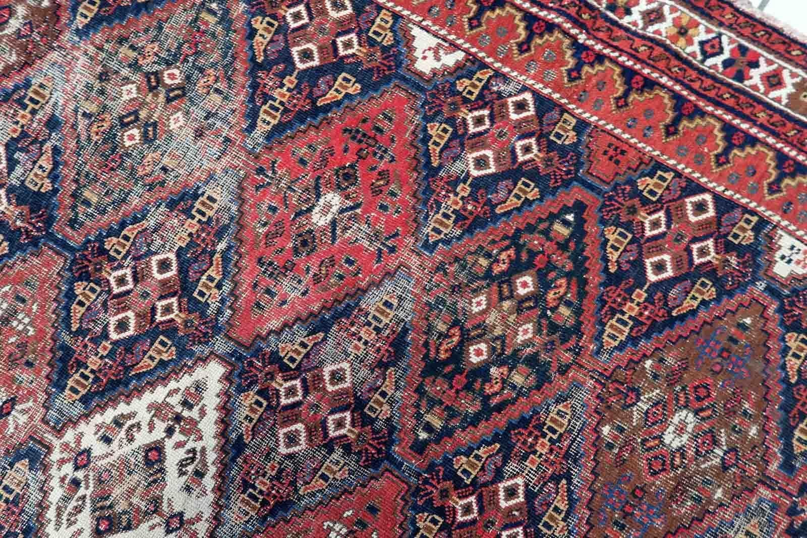 Handmade Antique Afshar Style Rug, 1910s, 1C1012 For Sale 2