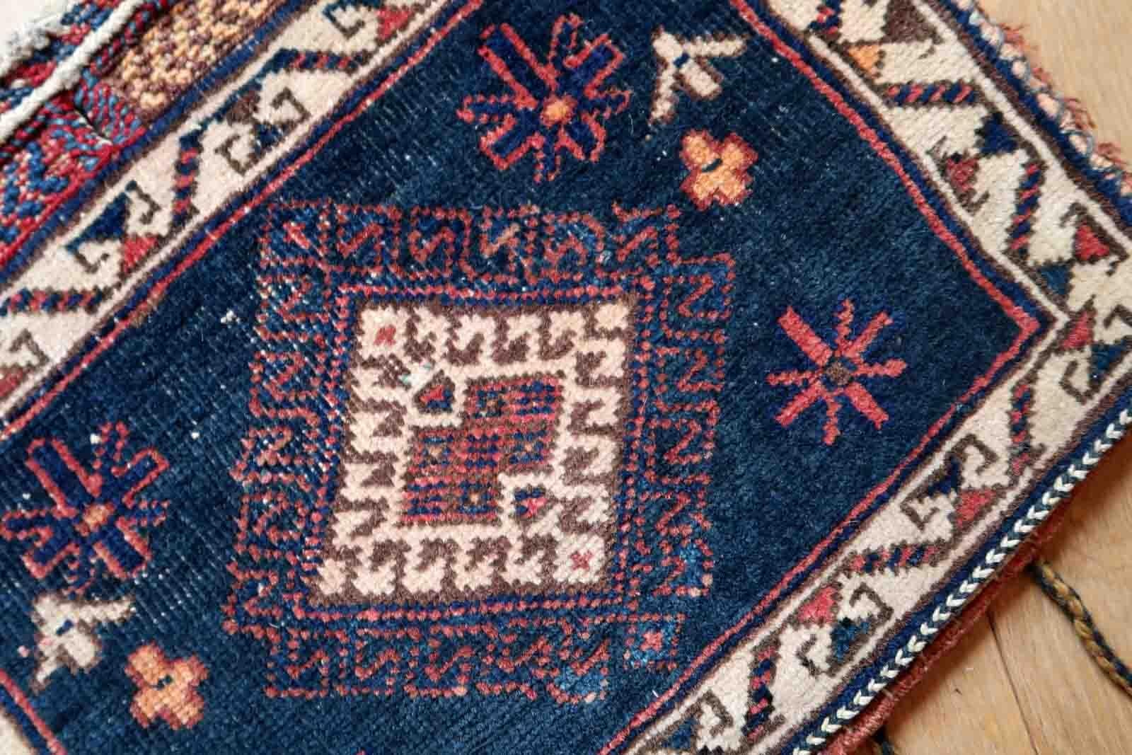 Handgefertigte antike Salztasche im Afshar-Stil, 1920er Jahre, 1C953 im Angebot 1