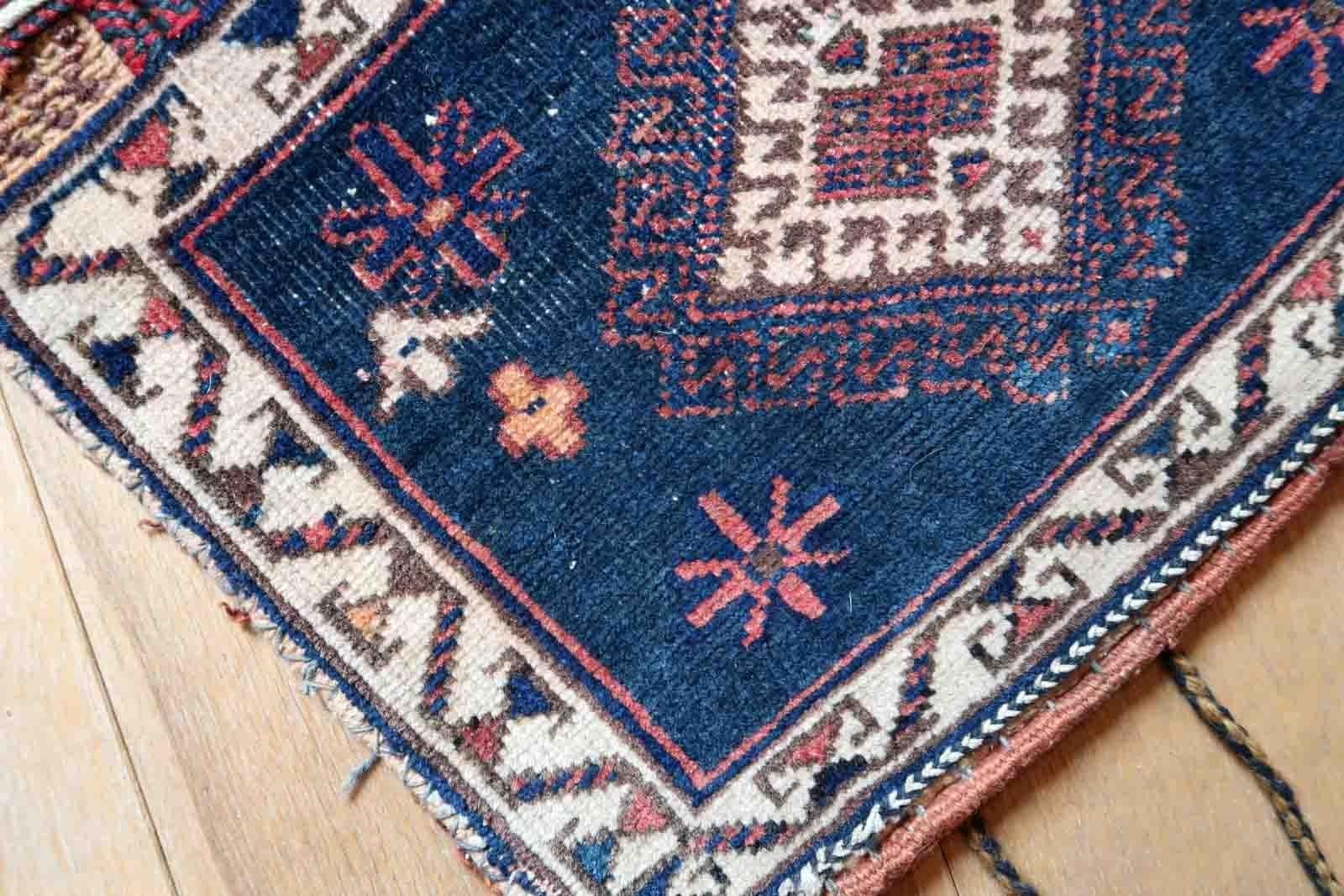 Handmade Antique Afshar Style Salt Bag, 1920s, 1C953 For Sale 2