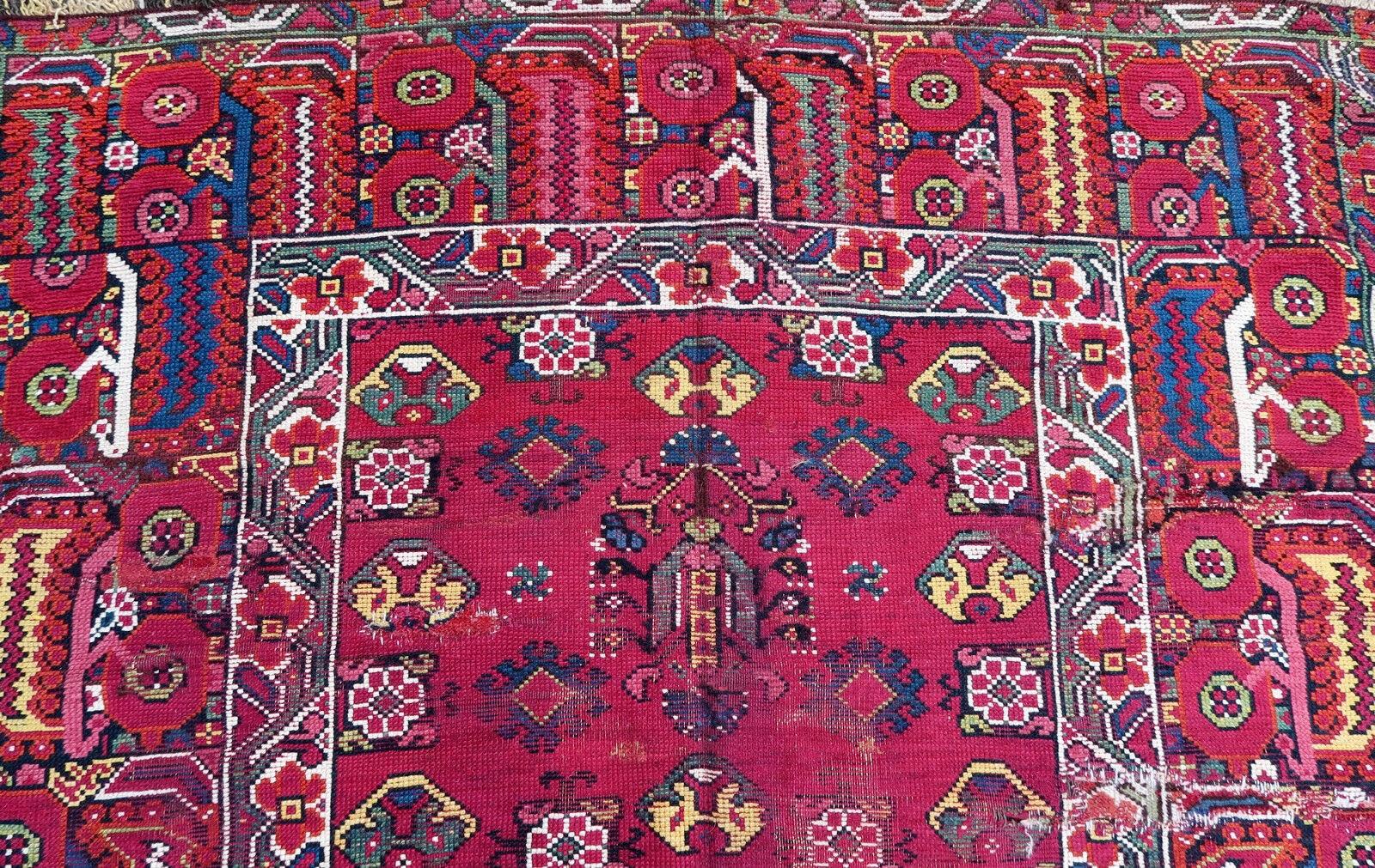 Handmade Antique Algerian Berber Collectible Rug, 1830s, 1P85 For Sale 3