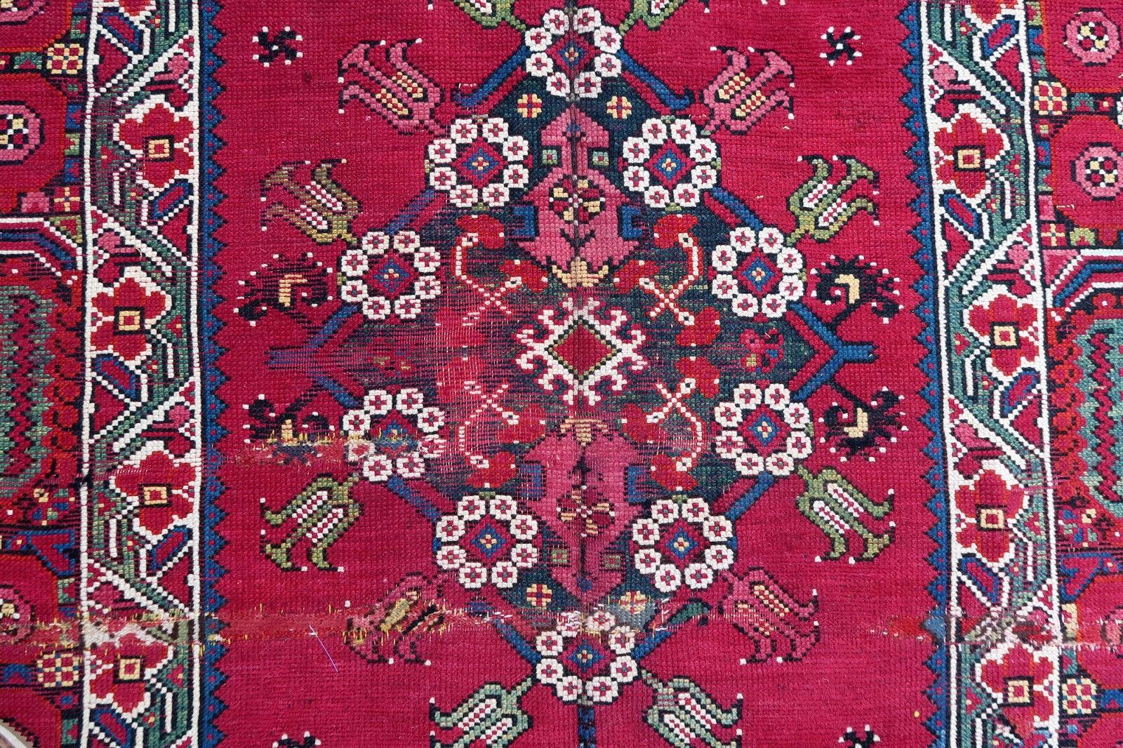 Handmade Antique Algerian Berber Collectible Rug, 1830s, 1P85 3