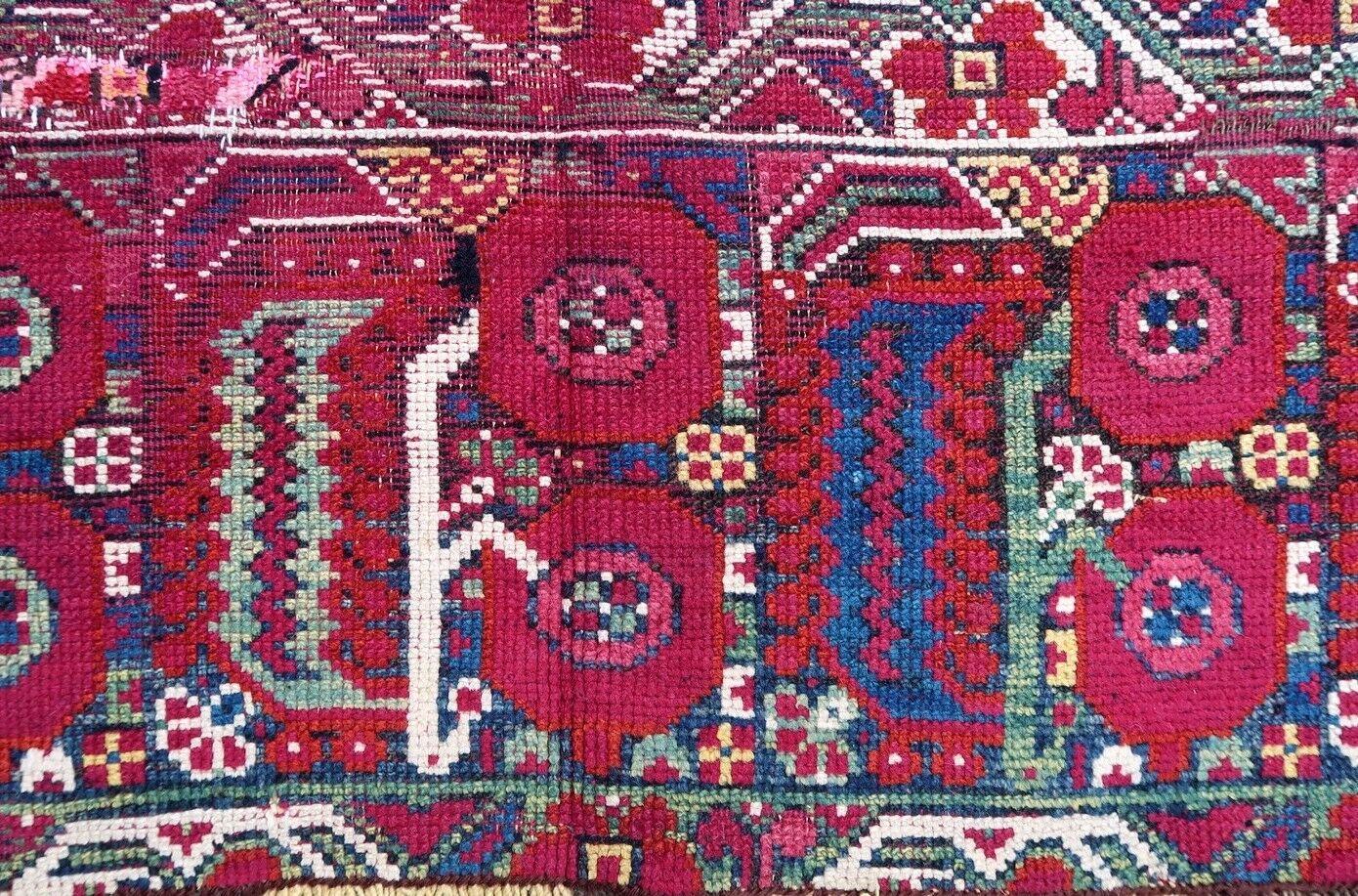 Mid-19th Century Handmade Antique Algerian Berber Collectible Rug, 1830s, 1P85 For Sale