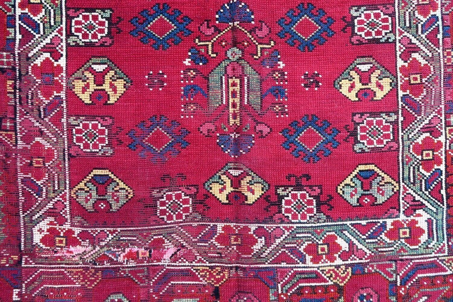 Handmade Antique Algerian Berber Collectible Rug, 1830s, 1P85 For Sale 1