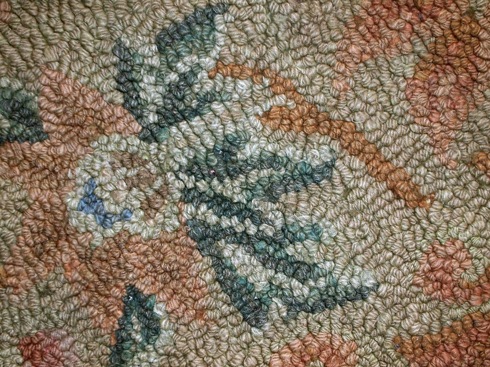 Wool Handmade Antique American Hooked Rug, 1930s, 1C552