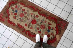 Handmade Antique American Hooked Rug, 1880s, 1C976