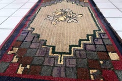 Handmade Antique American Hooked Rug, 1880s, 1C978