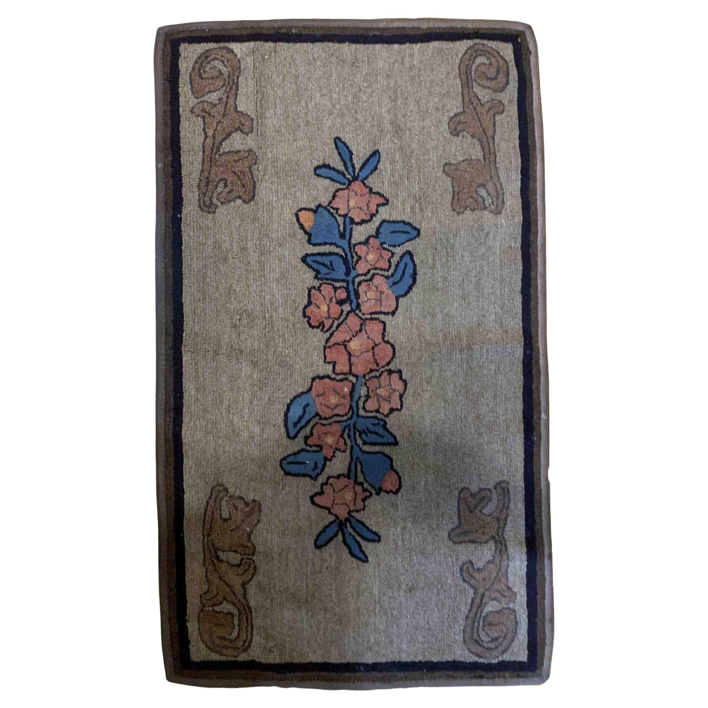 Handmade Antique American Hooked Rug, 1900s, 1B895 For Sale