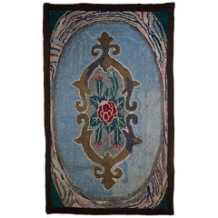 Handmade Antique American Hooked Rug, 1900s, 1C15