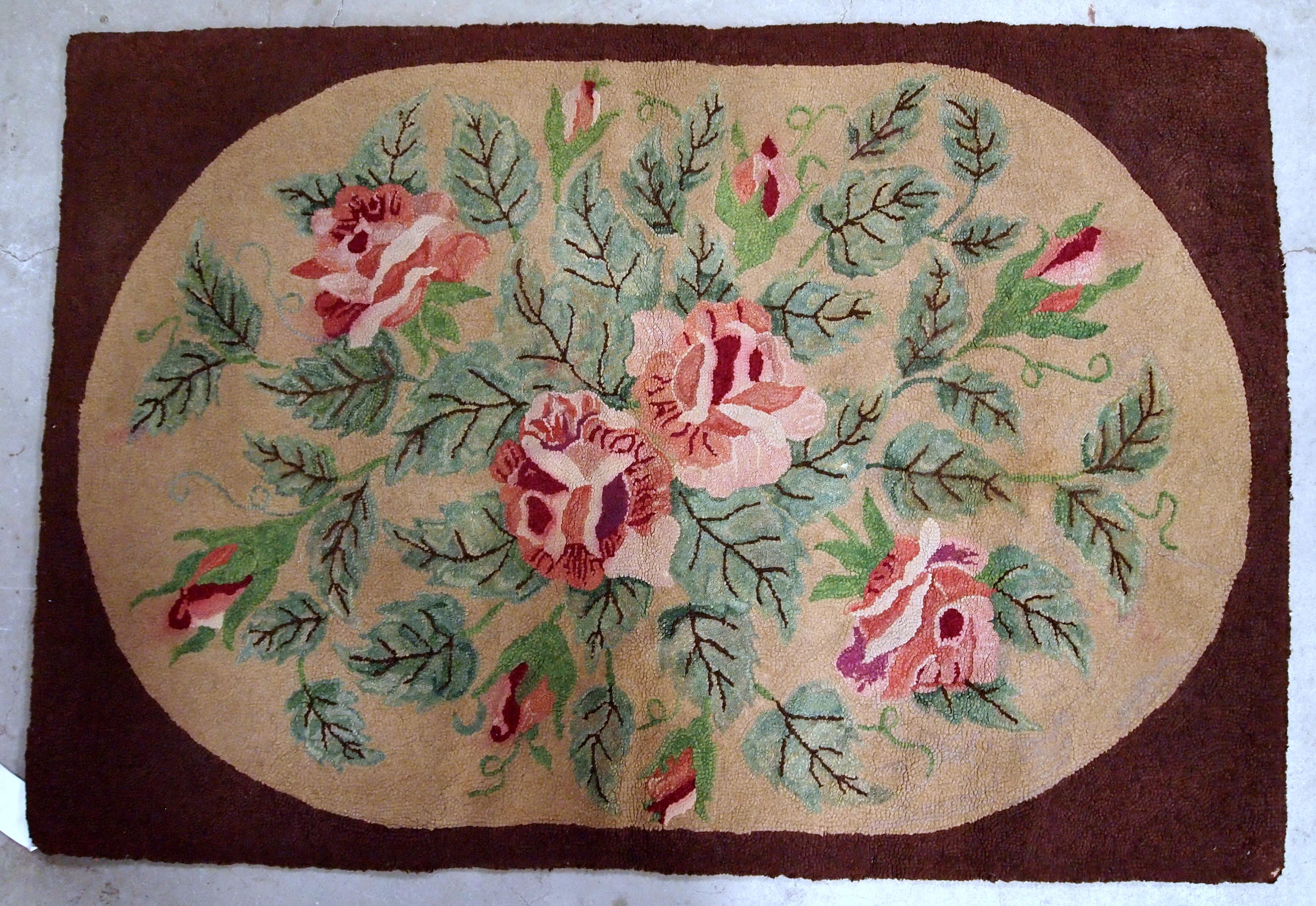 Handmade Antique American Hooked Rug, 1900s, 1B647 For Sale 2