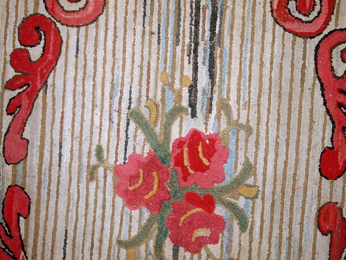 Alfombra antigua americana hecha a mano, años 20, 1C674 Lana en venta