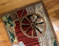 Handmade Antique American Hooked Rug, 1930s, 1B892