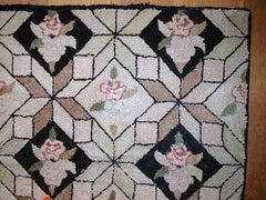 Handmade Antique American Hooked Rug, 1930s, 1C774