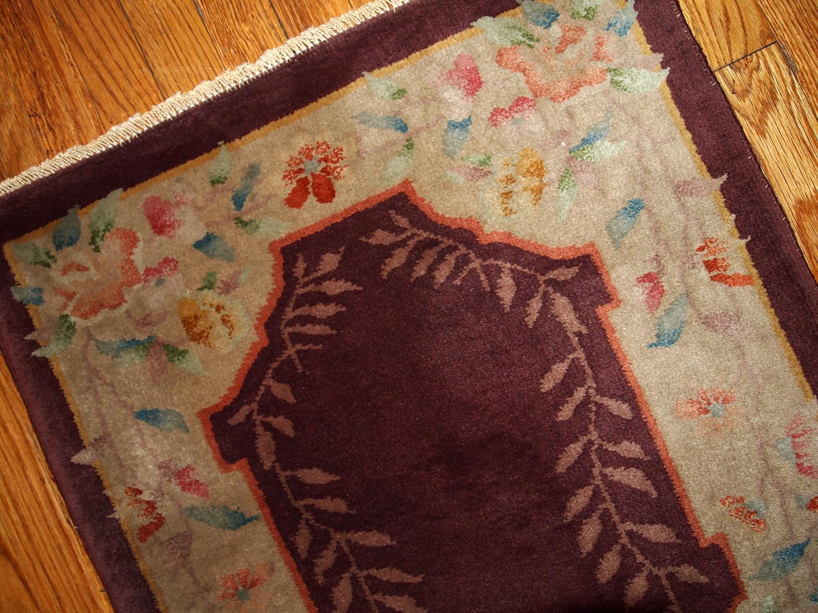 Chinois Tapis chinois Art déco ancien fait à la main, années 1920, 1B397 en vente