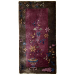 Handmade Antique Art Deco Chinese Rug, 1920s, 1B607