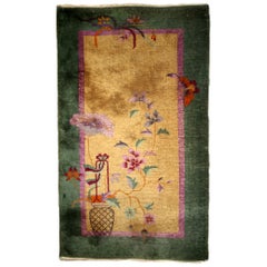 Handmade Antique Art Deco Chinese Rug, 1920s, 1B716