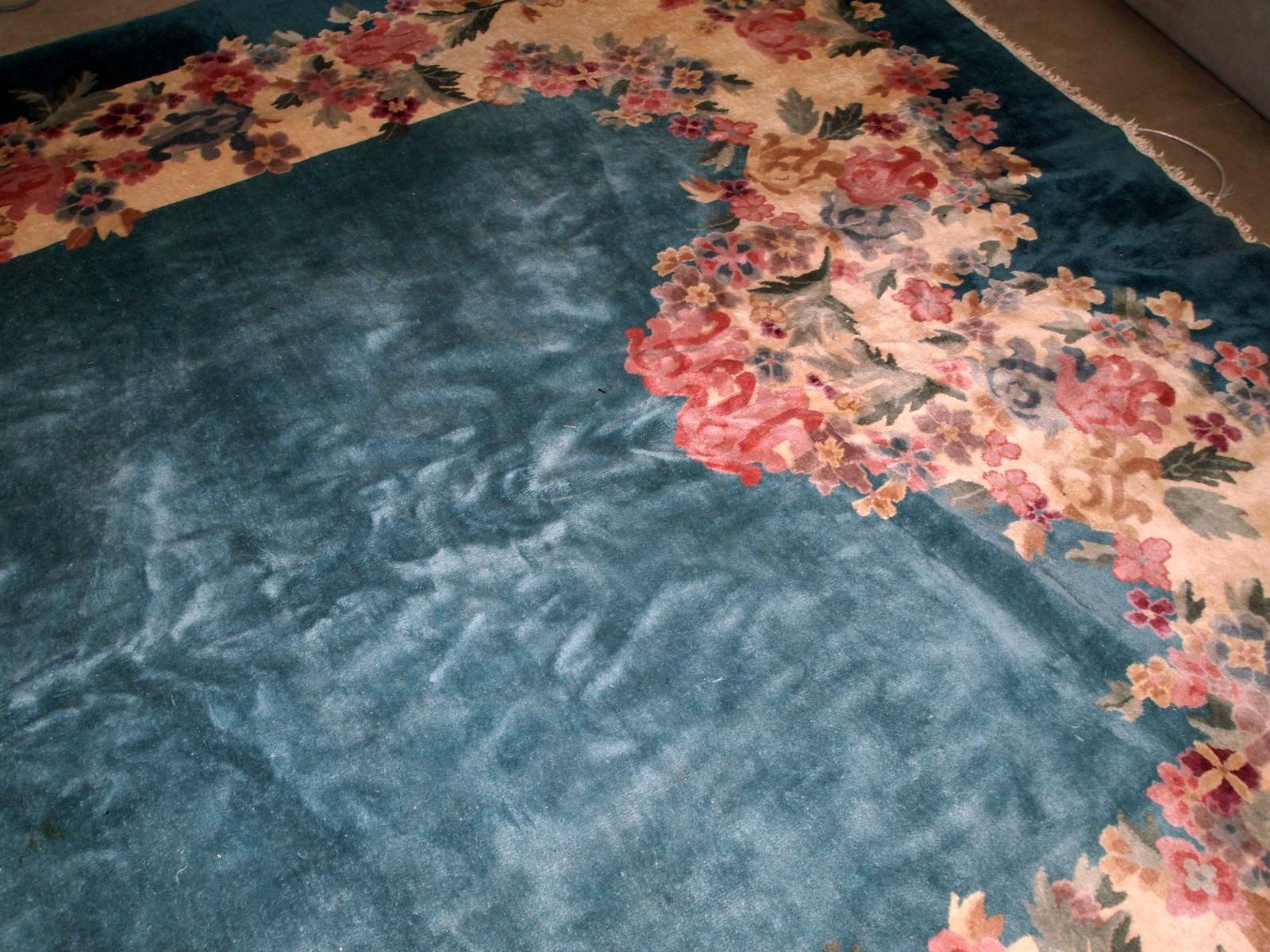 Tapis chinois Art Déco ancien fait à la main, années 1920, 1b726 en vente 4