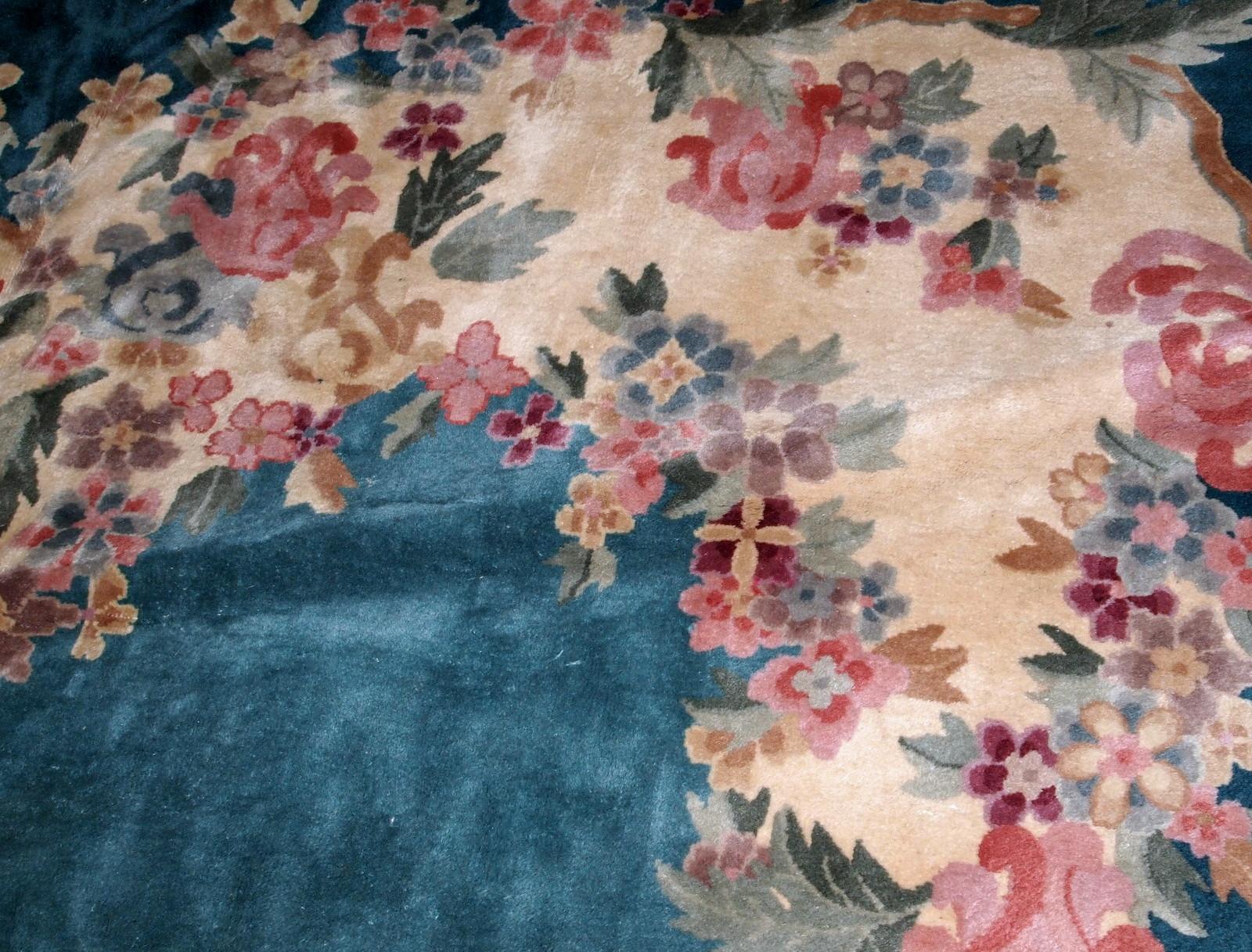 Chinois Tapis chinois Art Déco ancien fait à la main, années 1920, 1b726 en vente