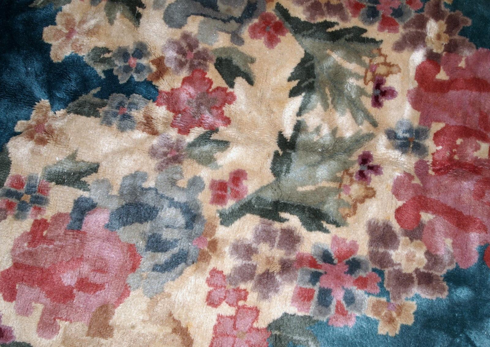 Tapis chinois Art Déco ancien fait à la main, années 1920, 1b726 en vente 2