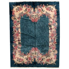 Tapis chinois Art Déco ancien fait à la main, années 1920, 1b726