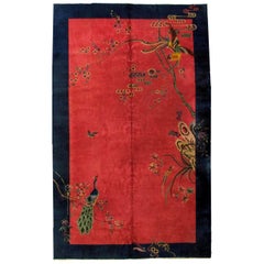 Handmade Antique Art Deco Chinese Rug, 1920s, 1b727