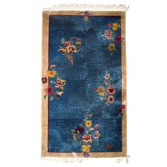 Handmade antique Art Deco Chinese Rug, 1920s, 1B752