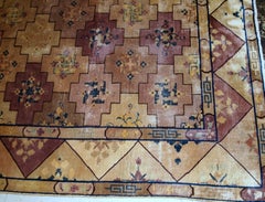 Handmade Antique Art Deco Chinese Rug, 1920s, 1B765