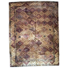 Handmade Antique Art Deco Chinese Rug, 1920s, 1B765