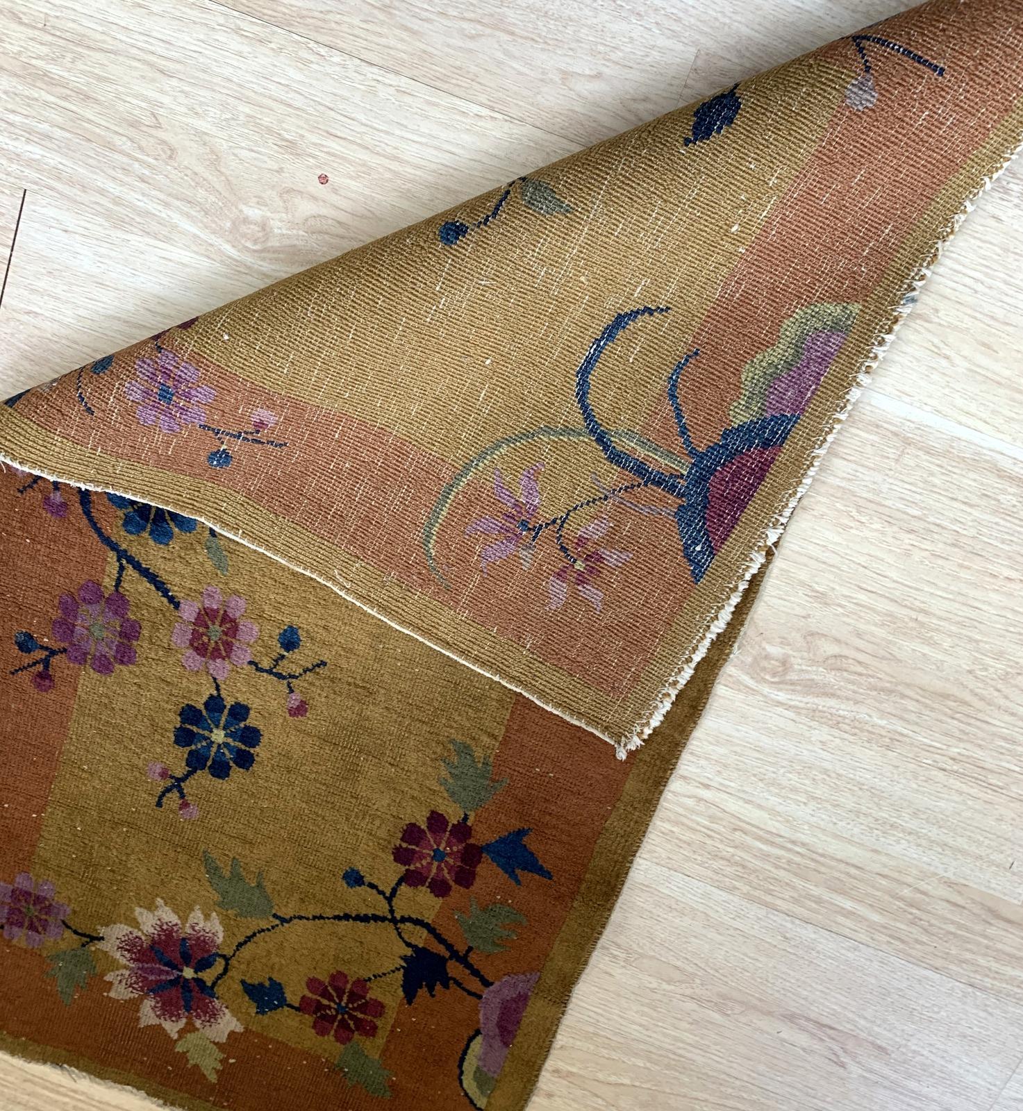 Handgefertigter antiker chinesischer Art-Déco-Teppich, 1920er Jahre, 1B874 (Chinesisch) im Angebot