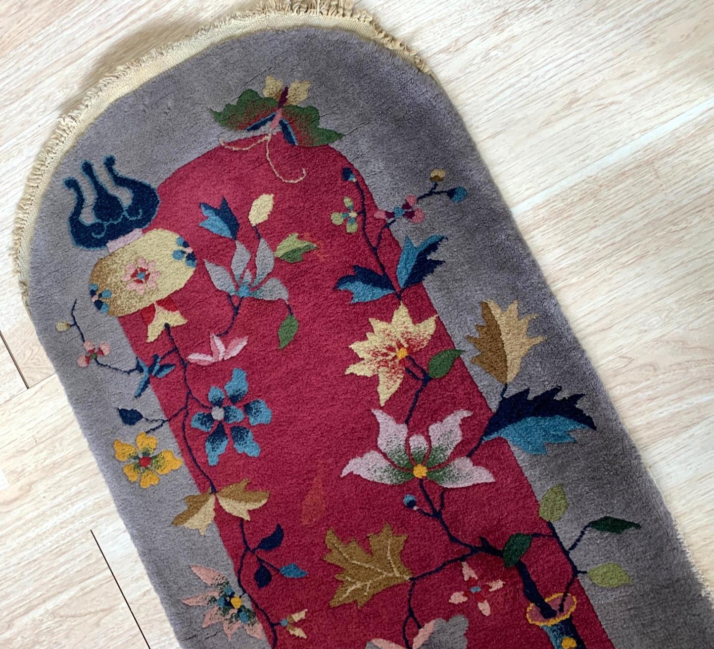 Handgefertigter antiker chinesischer Art-Déco-Teppich, 1920er Jahre, 1B876 (Chinesisch) im Angebot